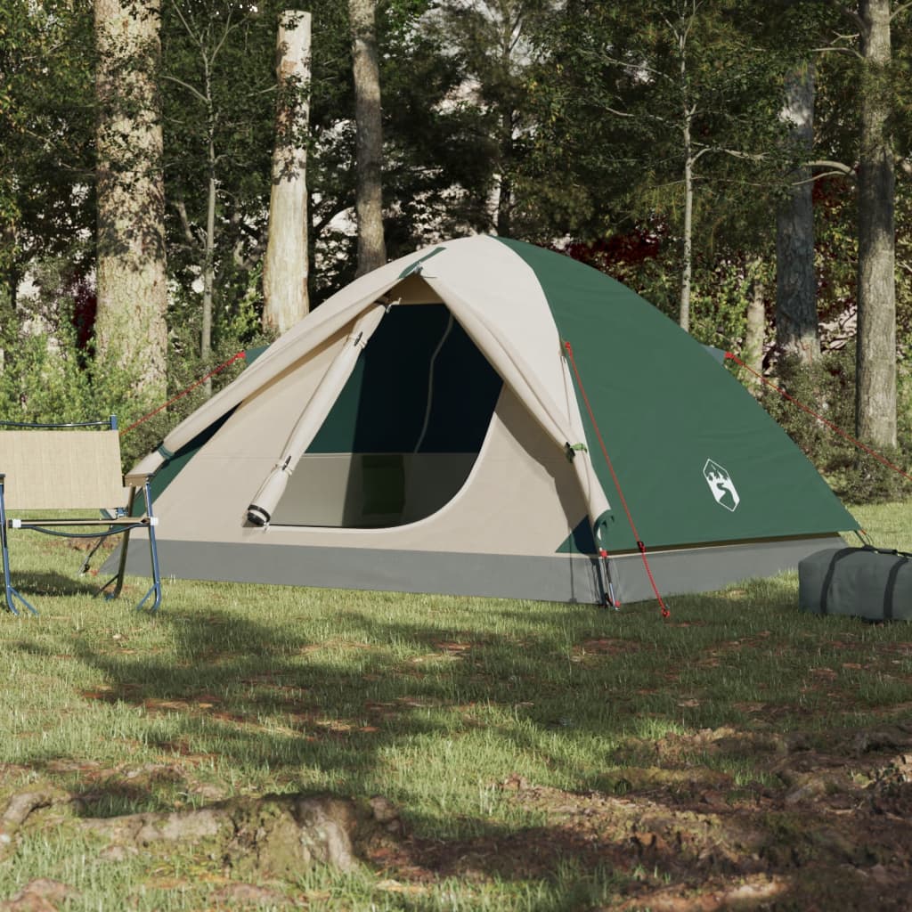 vidaXL Tente de camping à dôme 3 personne vert imperméable