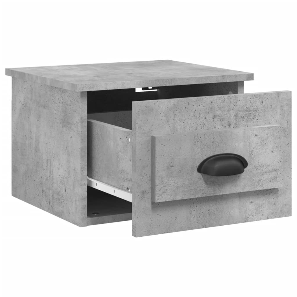 vidaXL Table de chevet murale gris béton 50x36x40 cm