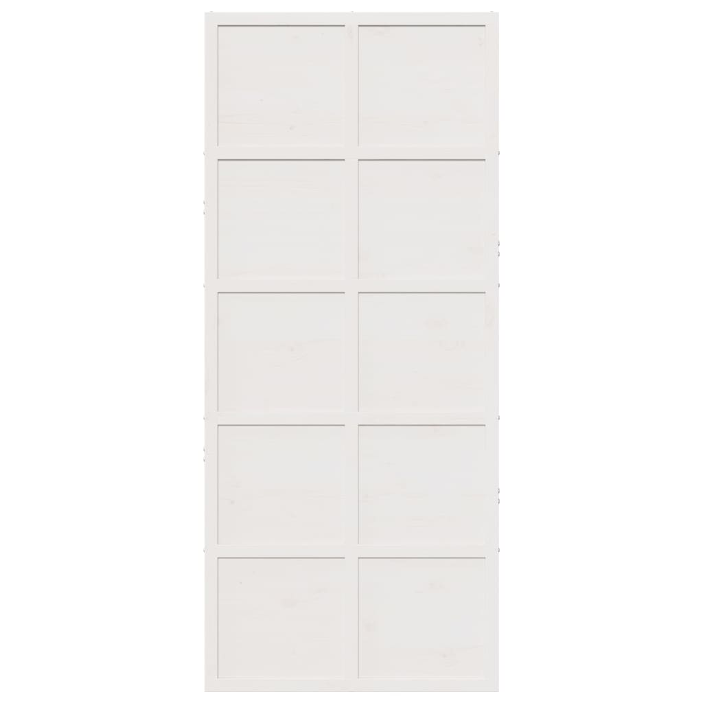 vidaXL Porte de grange blanc 90x208 cm bois massif de pin