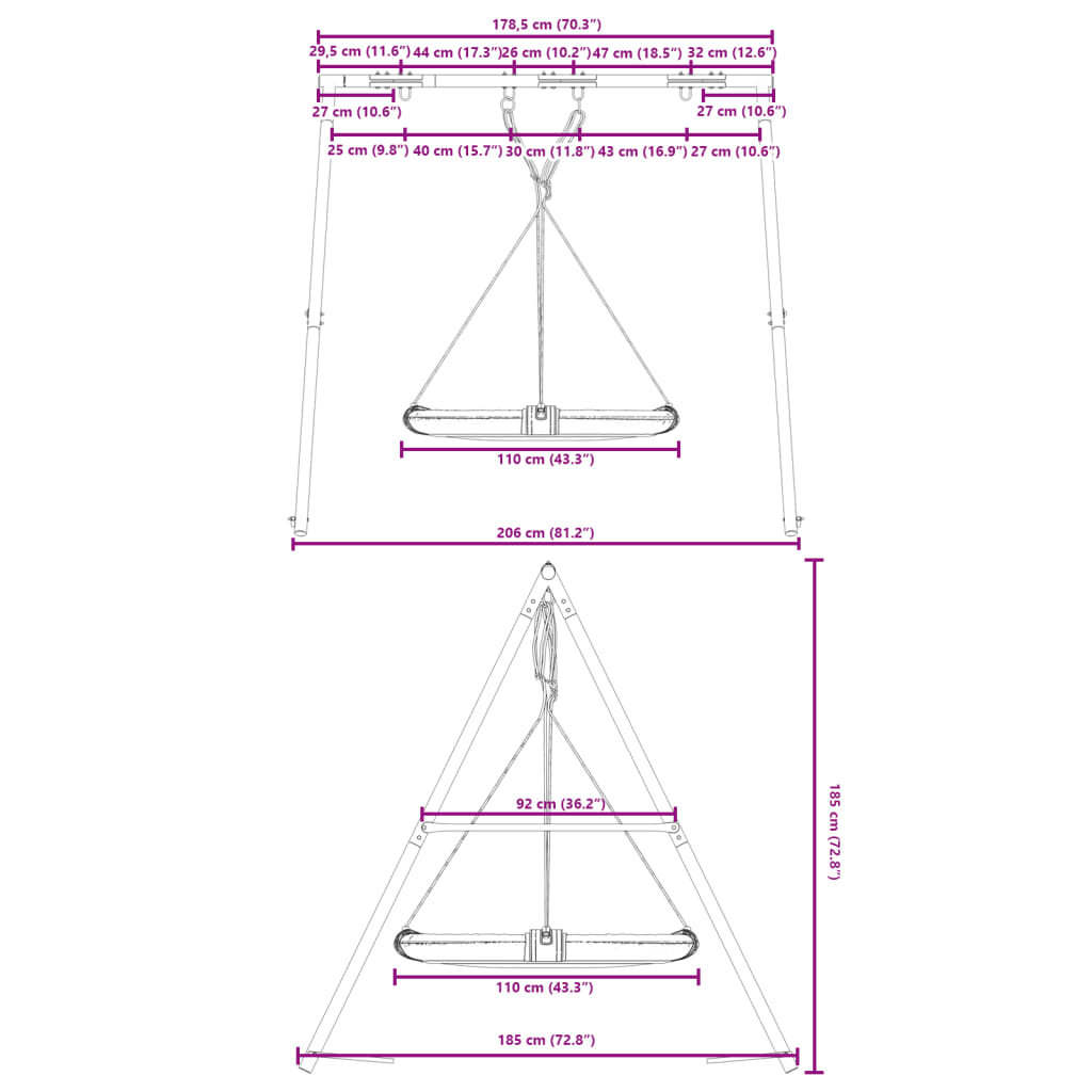 vidaXL Ensemble de balançoire d'extérieur avec balançoire soucoupe