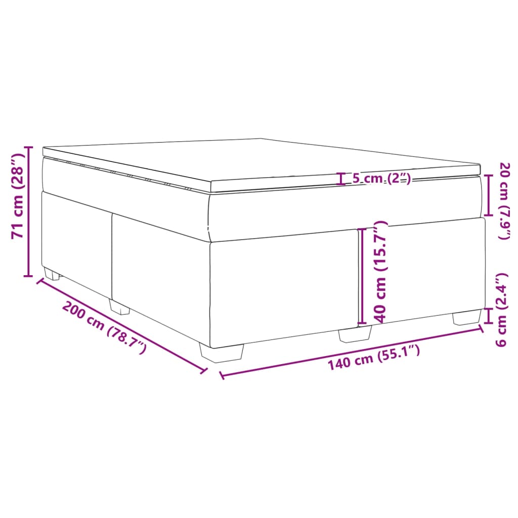 vidaXL Sommier à lattes de lit avec matelas Cappuccino 140x200 cm