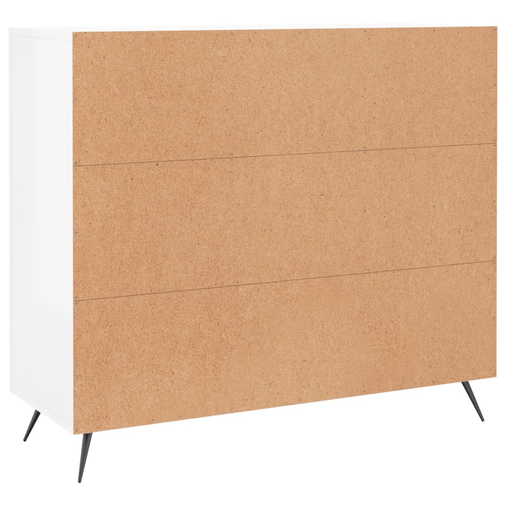 vidaXL Buffet blanc brillant 90x34x80 cm bois d'ingénierie