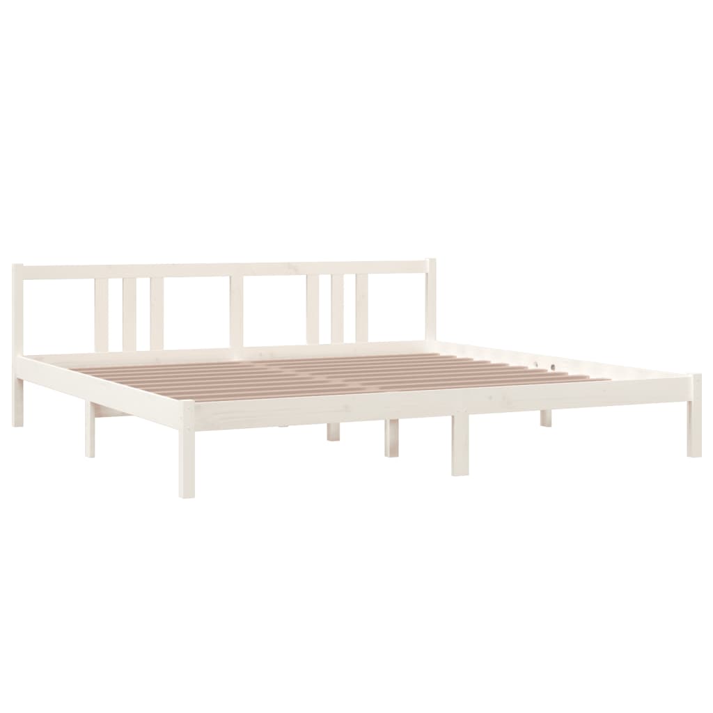 vidaXL Cadre de lit sans matelas blanc bois massif 200x200 cm