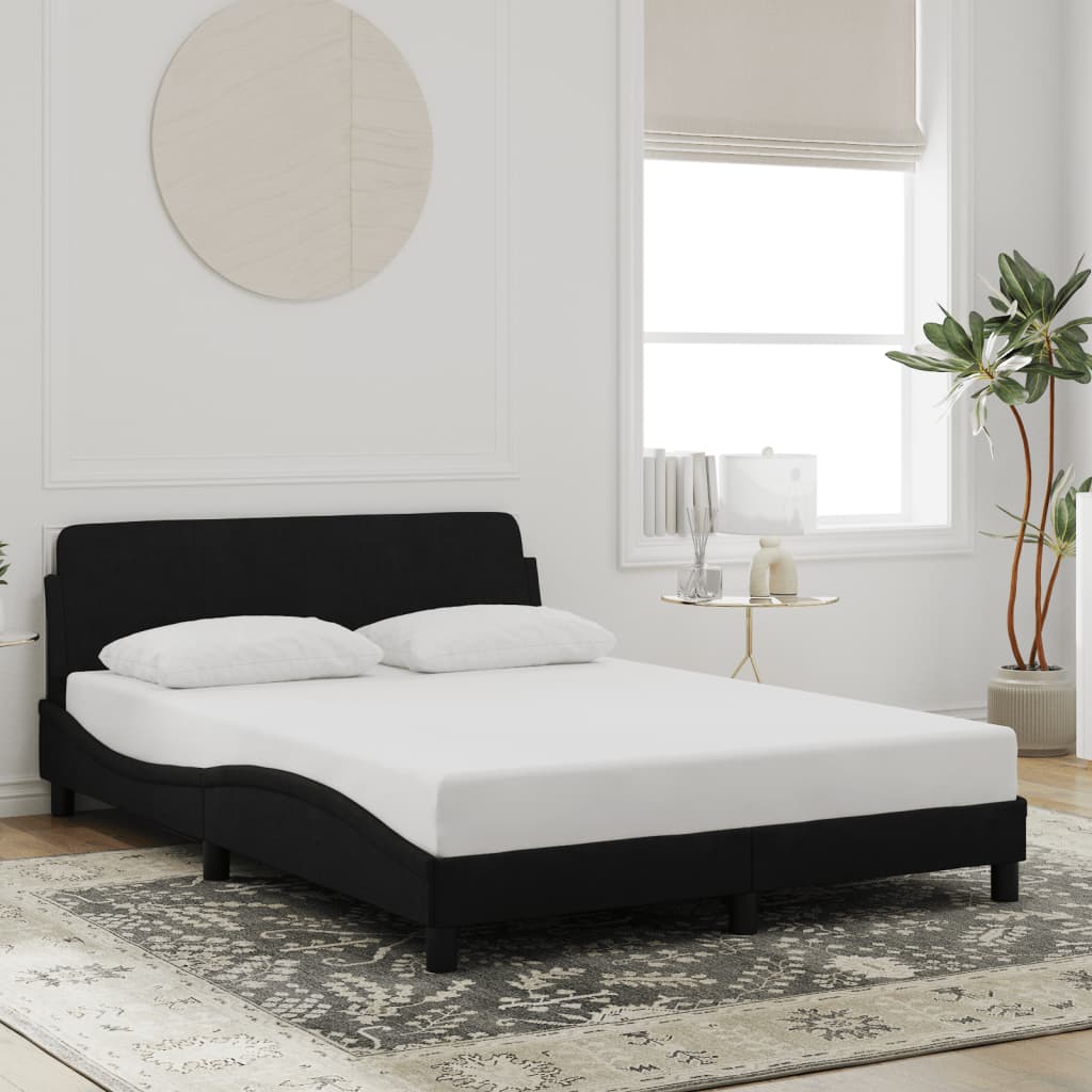 vidaXL Cadre de lit sans matelas noir 140x200 cm velours