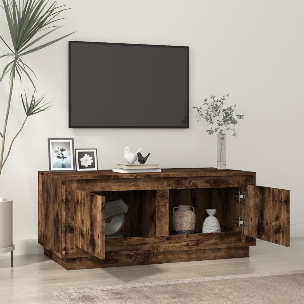 vidaXL Table basse chêne fumé 102x50x44 cm bois d'ingénierie