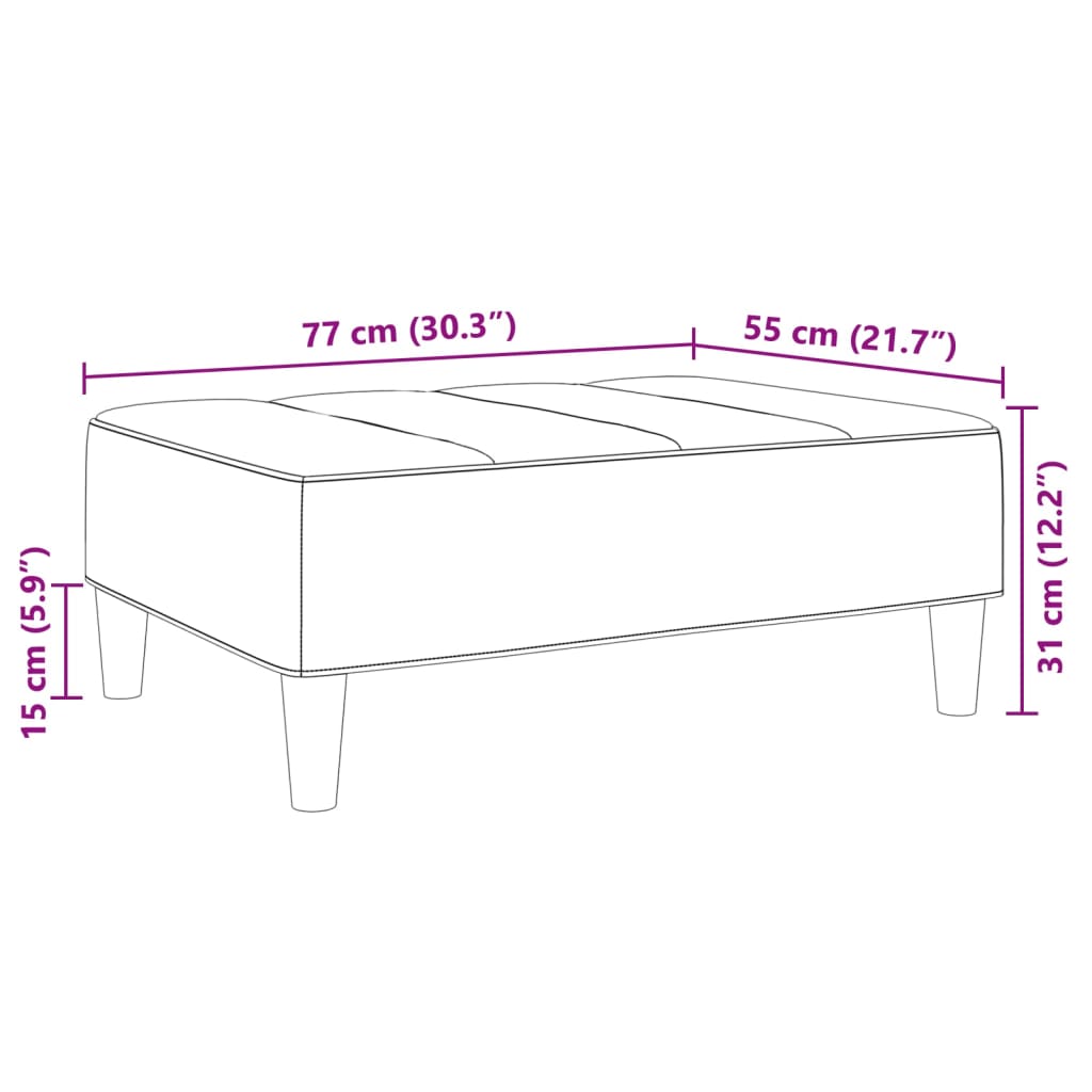 vidaXL Repose-pied vert foncé 77x55x31 cm velours