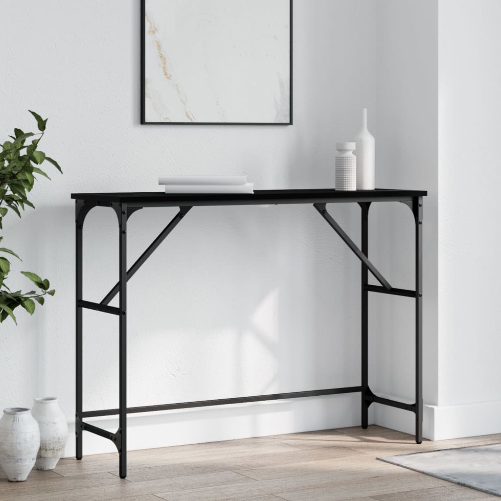 vidaXL Table console noir 100x32x75 cm bois d'ingénierie