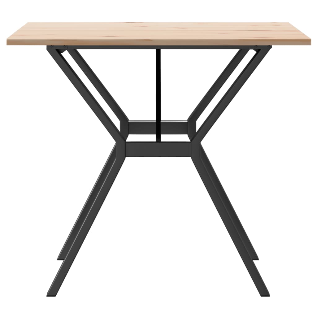 vidaXL Table à manger cadre en Y 90x90x75 cm bois de pin massif fonte