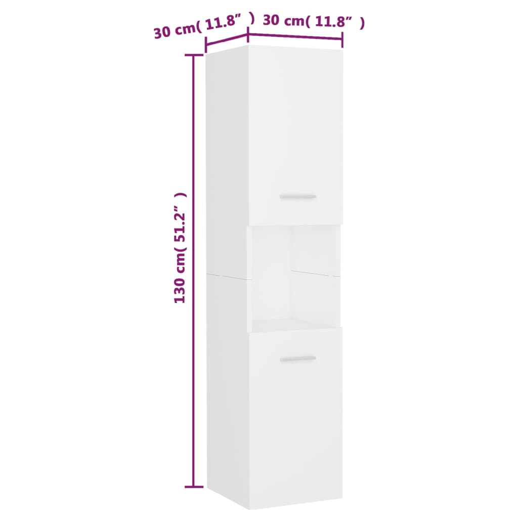 vidaXL Ensemble de meubles de salle de bain Blanc Bois d'ingénierie