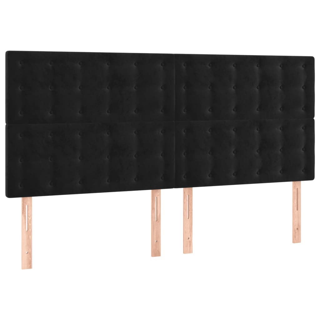 vidaXL Tête de lit à LED Noir 160x5x118/128 cm Velours