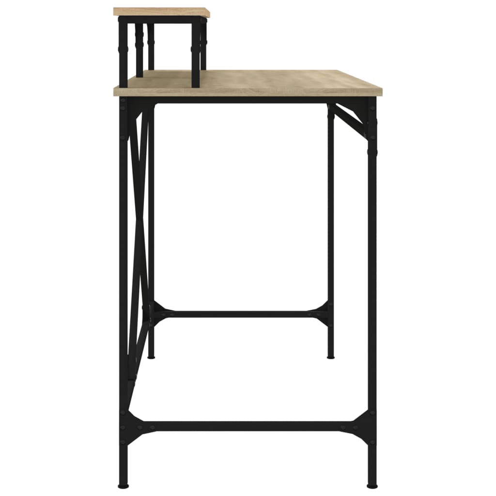 vidaXL Bureau chêne sonoma 100x50x90 cm bois d'ingénierie et fer