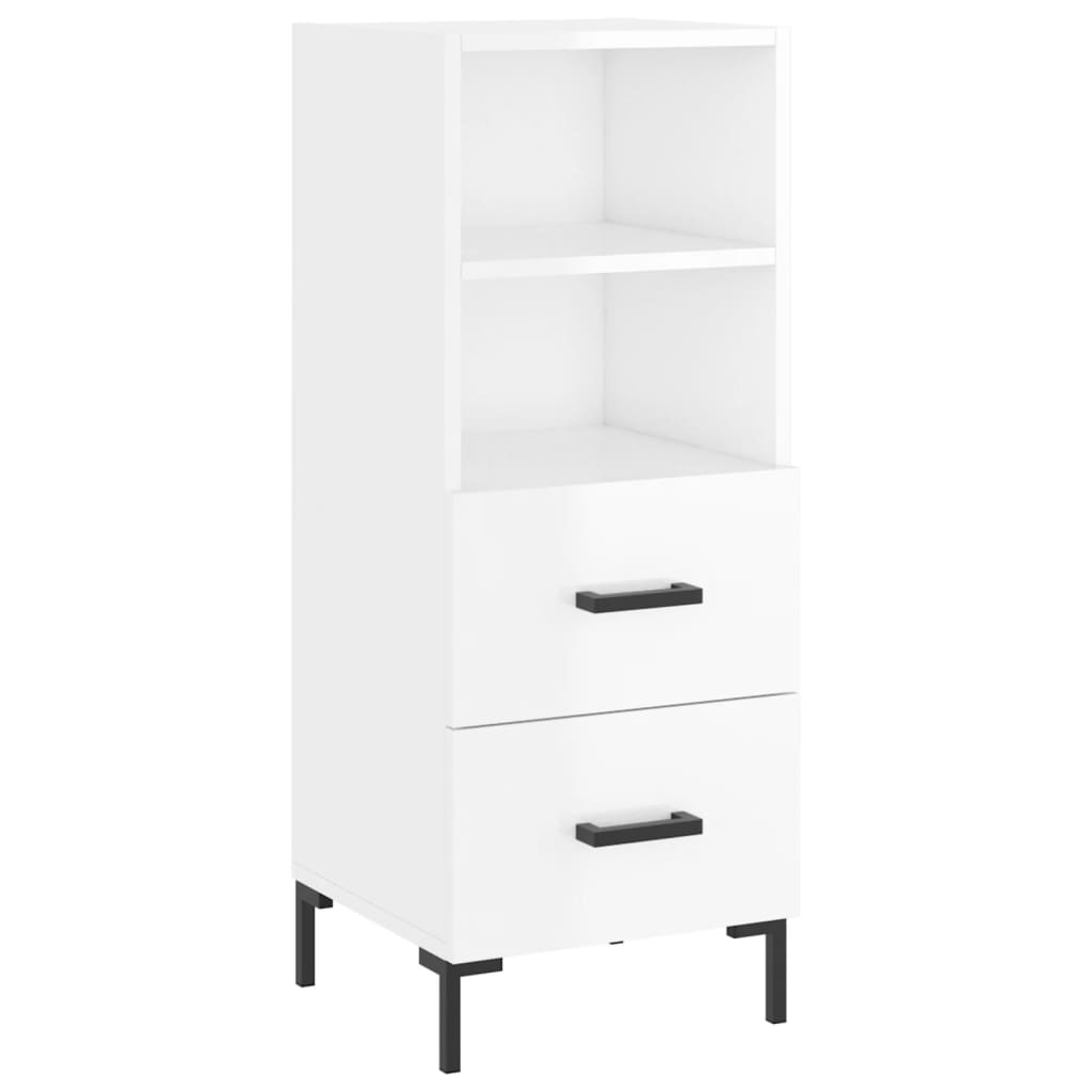 vidaXL Buffet haut Blanc brillant 34,5x34x180 cm Bois d'ingénierie