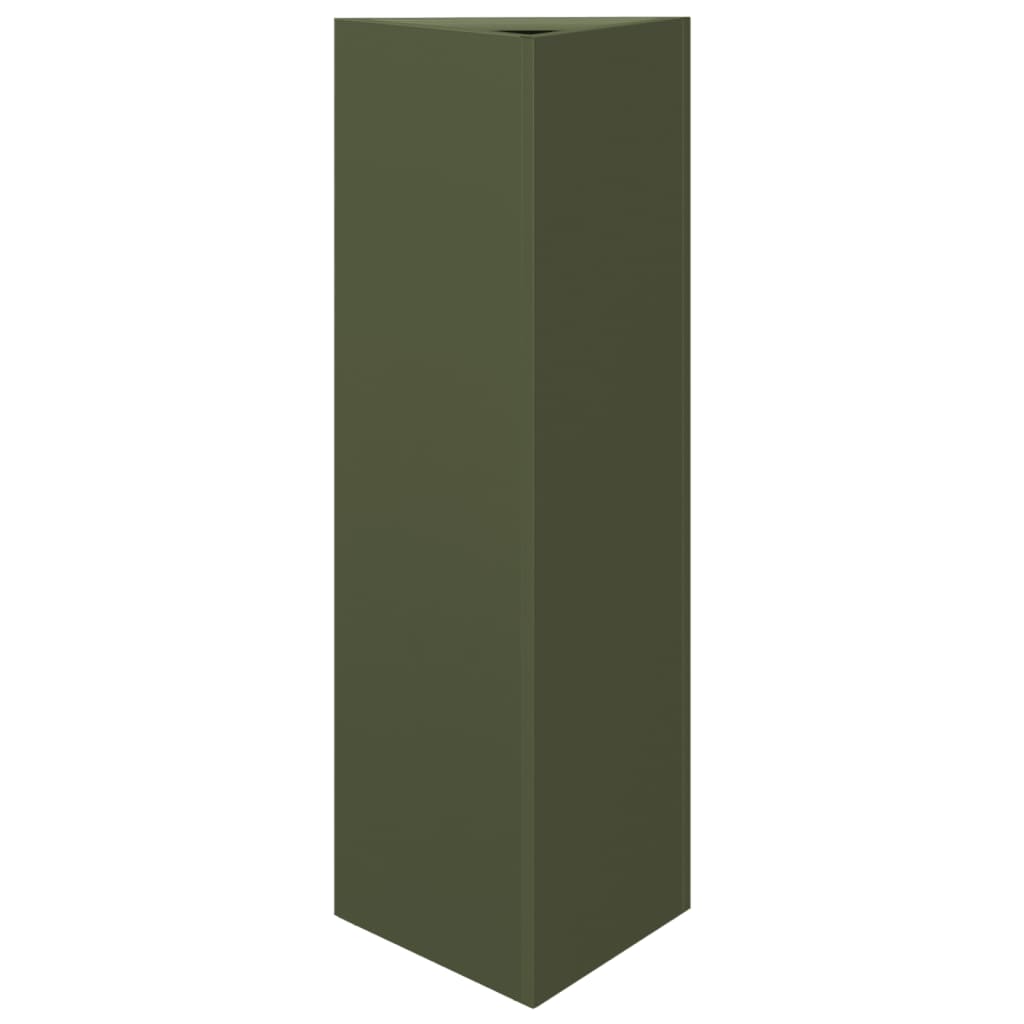 vidaXL Jardinière vert olive triangulaire 30x26x75 cm acier