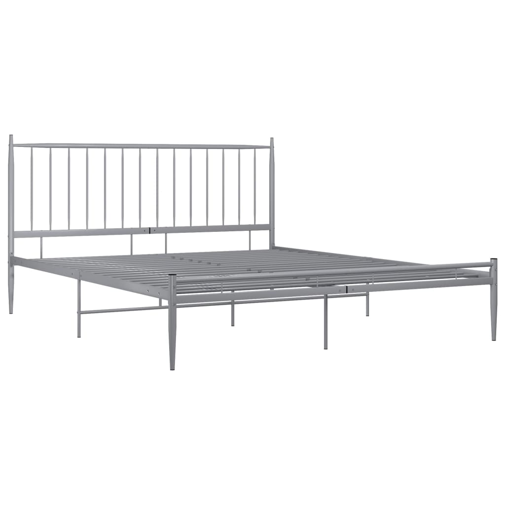 vidaXL Cadre de lit sans matelas gris métal 200x200 cm