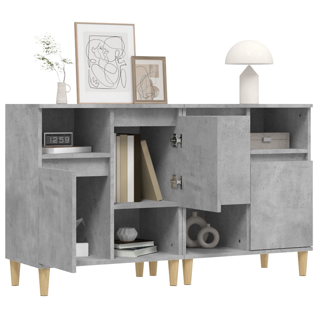 vidaXL Buffets 2 pcs gris béton 60x35x70 cm bois d'ingénierie