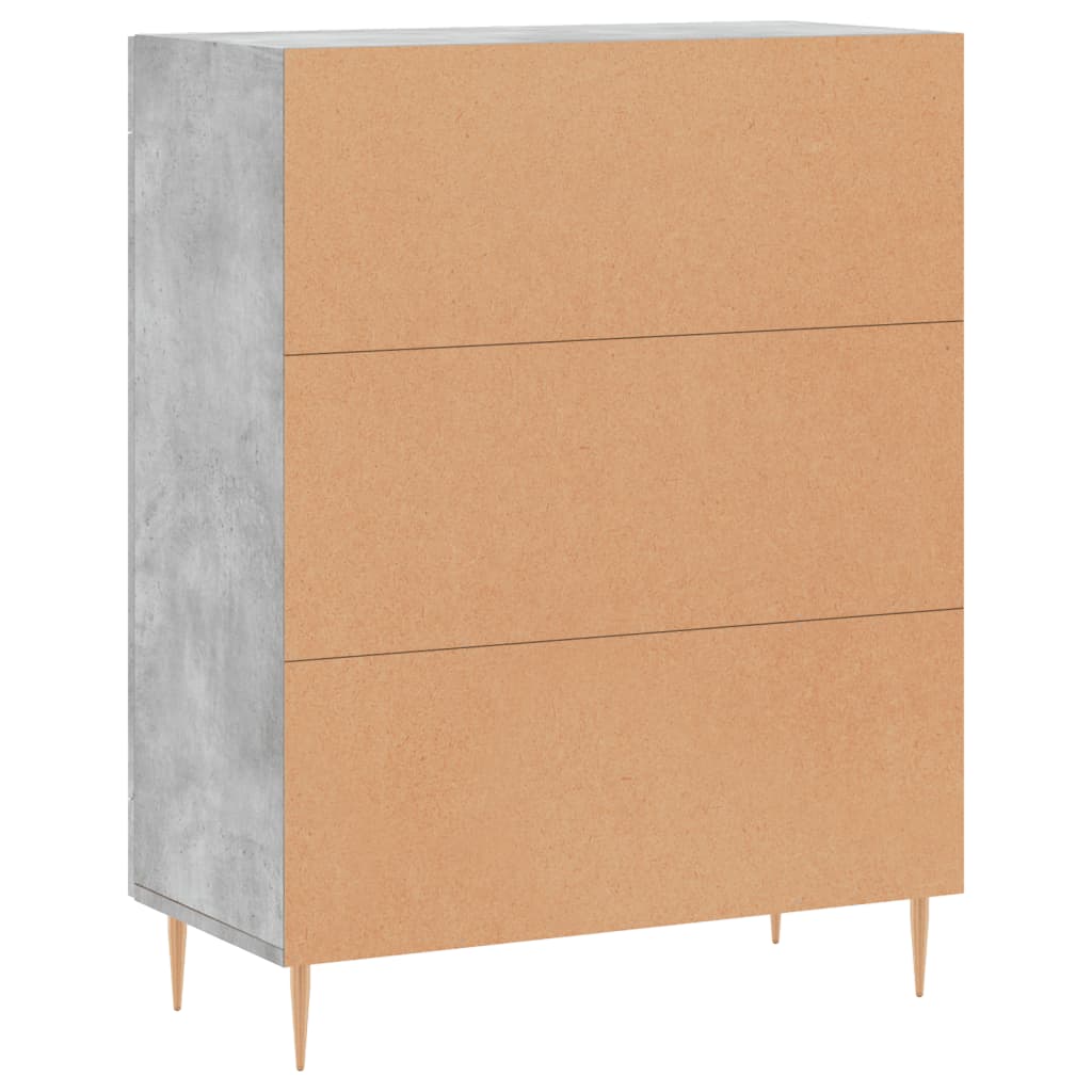 vidaXL Buffet gris béton 69,5x34x90 cm bois d'ingénierie