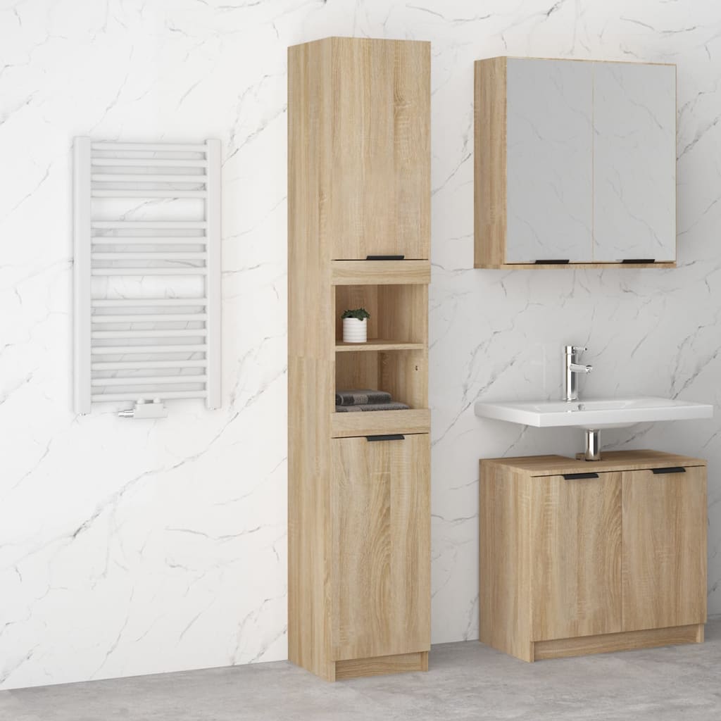 vidaXL Armoire salle de bain chêne sonoma 32x34x188,5 cm