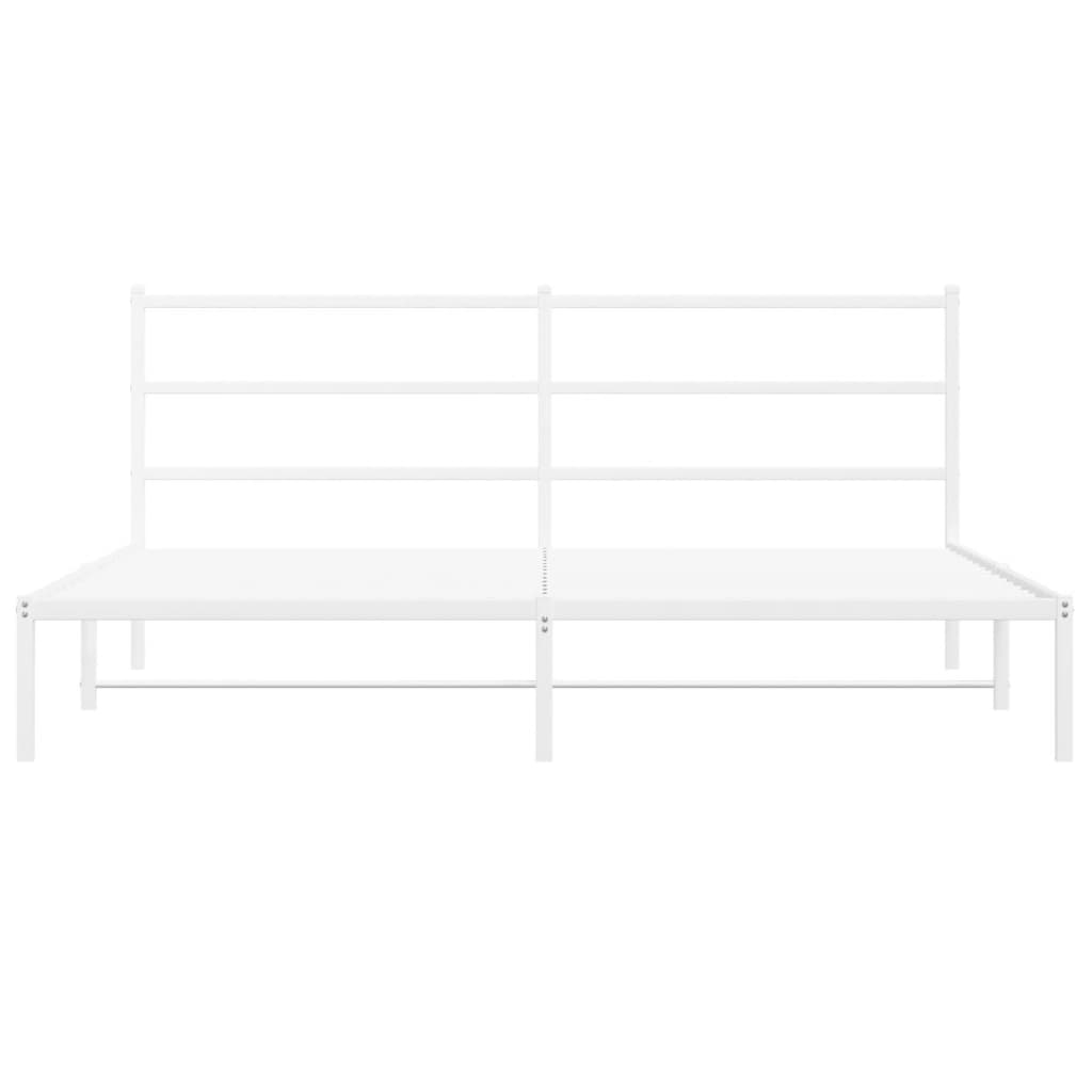 vidaXL Cadre de lit métal sans matelas et tête de lit blanc 193x203 cm