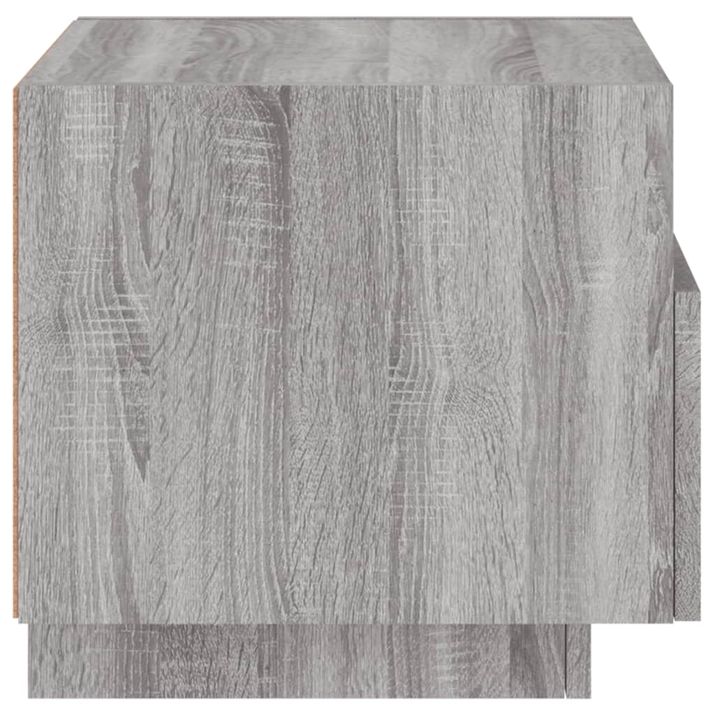 vidaXL Table de chevet avec lumières LED sonoma gris 40x39x37 cm