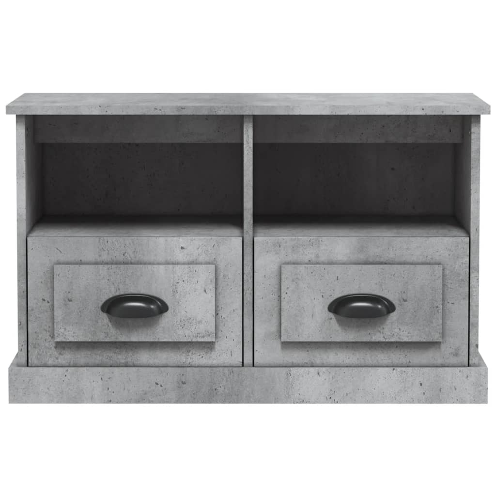 vidaXL Meuble TV gris béton 80x35x50 cm bois d'ingénierie