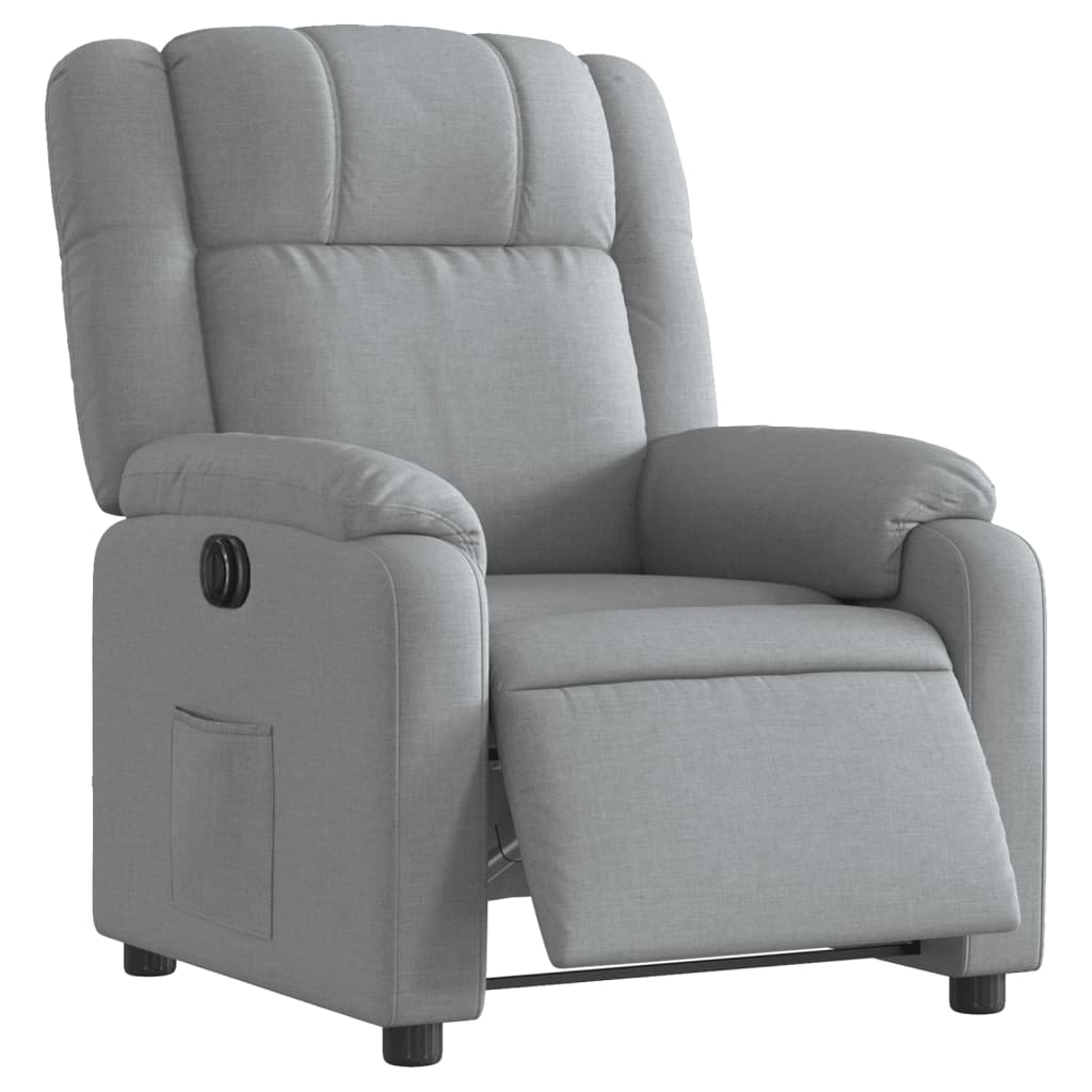 vidaXL Fauteuil inclinable électrique Gris clair Tissu