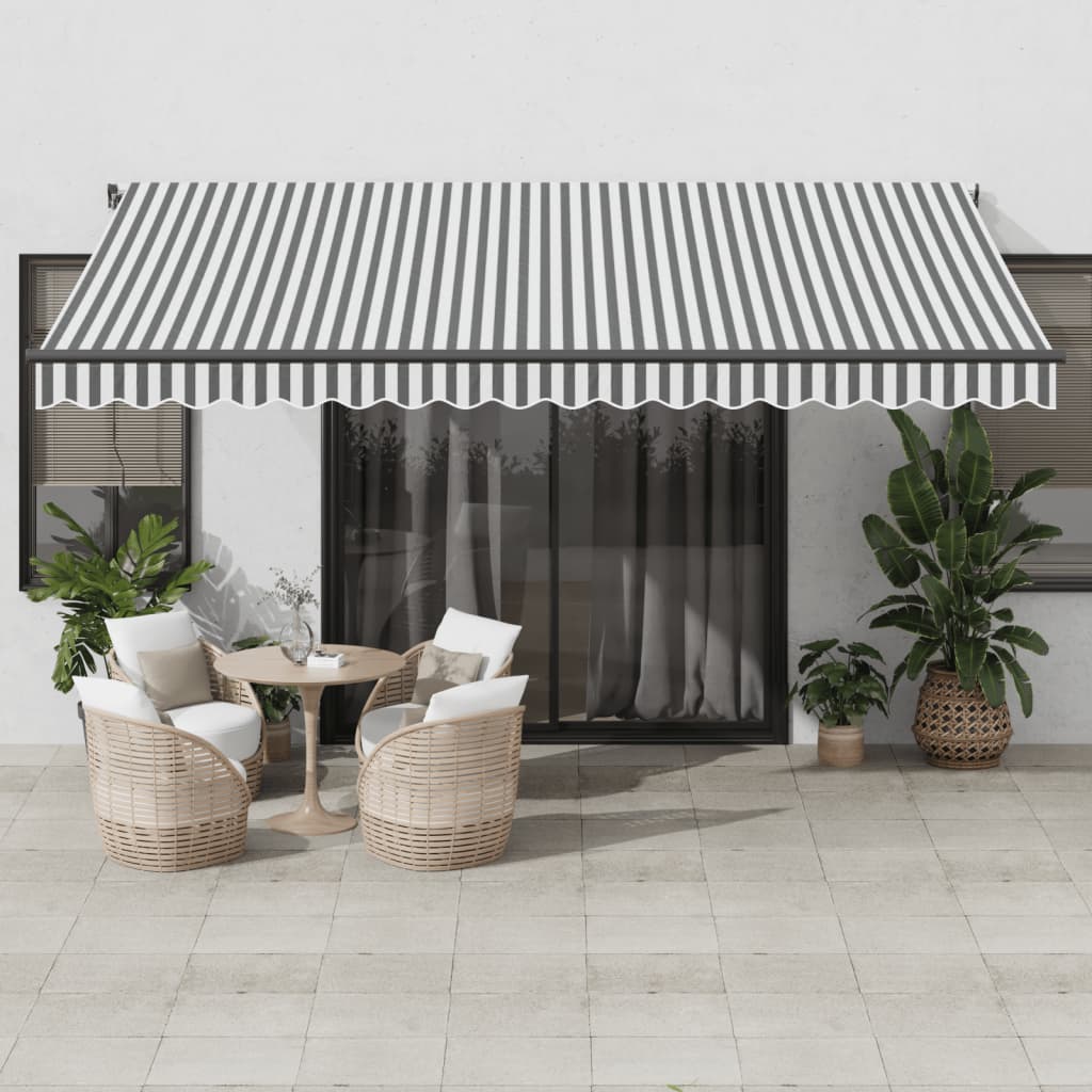 vidaXL Auvent rétractable automatique anthracite et blanc 450x350 cm