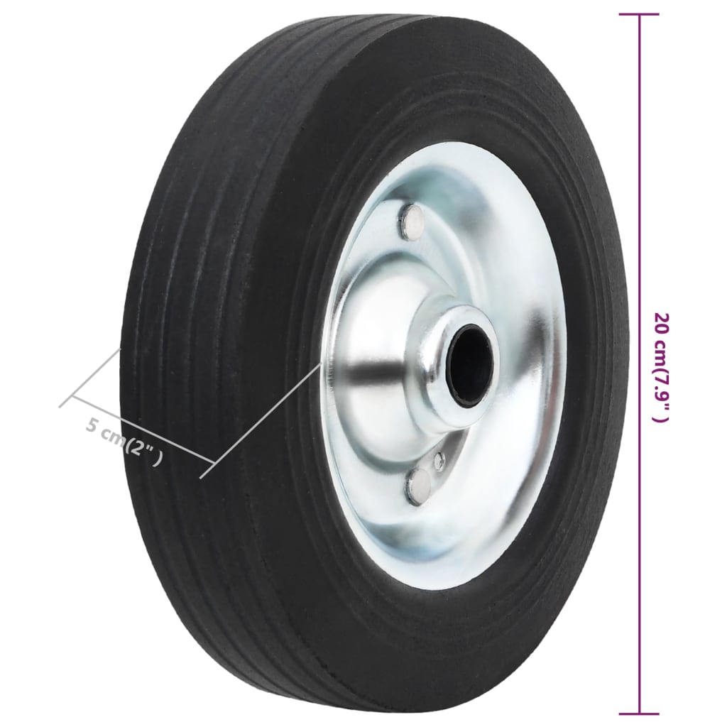 vidaXL Roue de jauge Ø20x5 cm caoutchouc solide et acier