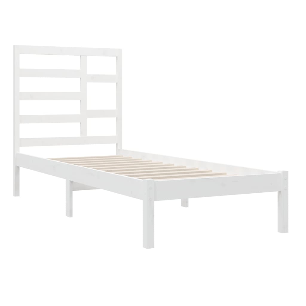 vidaXL Cadre de lit sans matelas blanc bois massif 100x200 cm