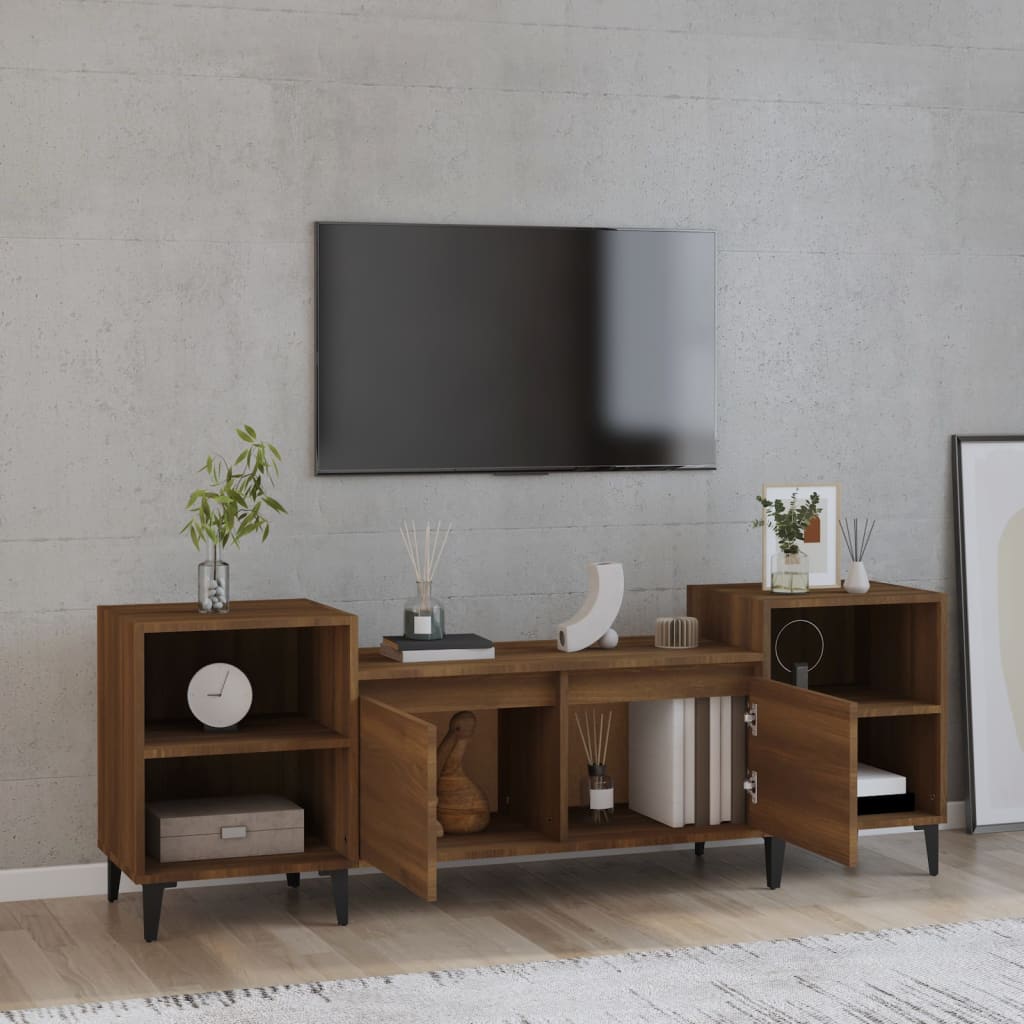 vidaXL Meuble TV Chêne marron 160x35x55 cm Bois d'ingénierie