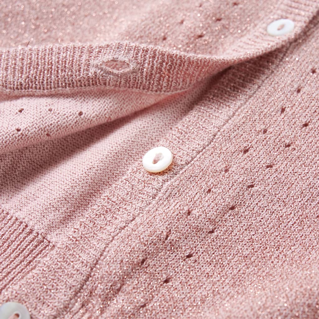 Cardigan pour enfants tricoté rose doux 128