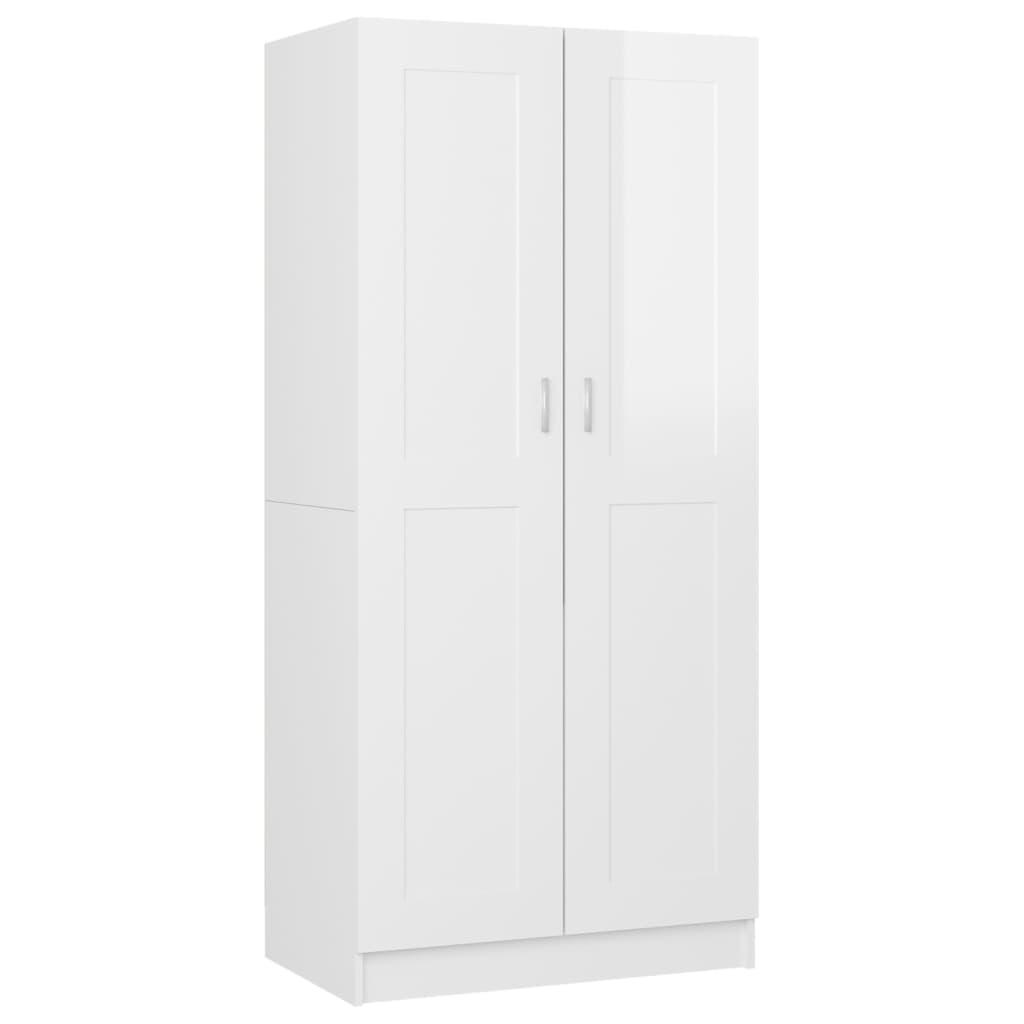 vidaXL Garde-robe Blanc brillant 82,5x51,5x180 cm Aggloméré