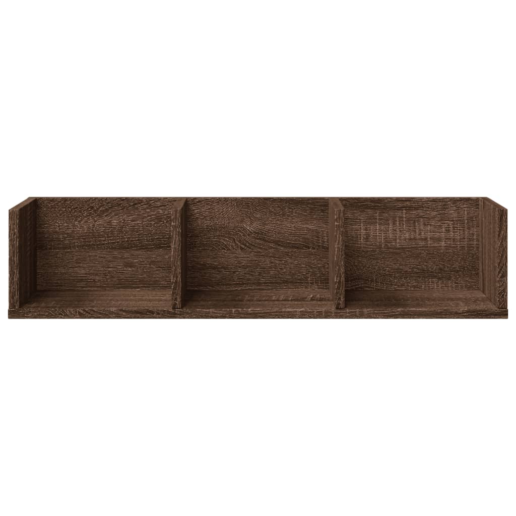 vidaXL Armoires murales 2pcs chêne marron 75x18x16,5cm bois ingénierie