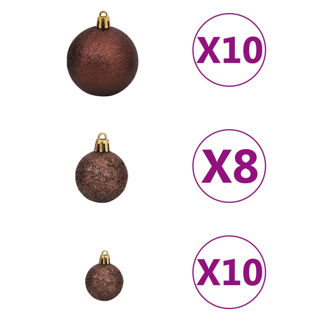 vidaXL Sapin de Noël artificiel articulé 300 LED et boules 240 cm