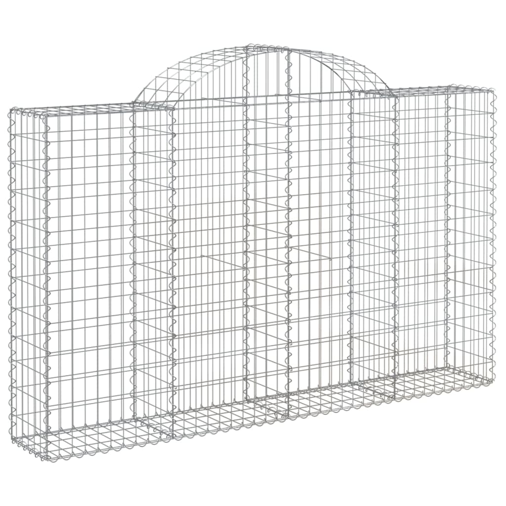 vidaXL Paniers à gabions arqués 15 pcs 200x30x120/140 cm Fer galvanisé