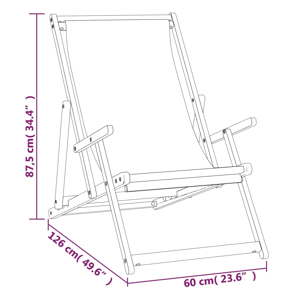 vidaXL Chaise de plage pliable Bois de teck solide Bleu