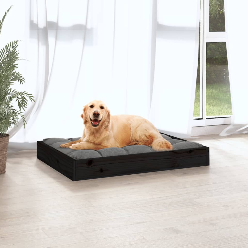 vidaXL Lit pour chien Noir 71,5x54x9 cm Bois de pin solide