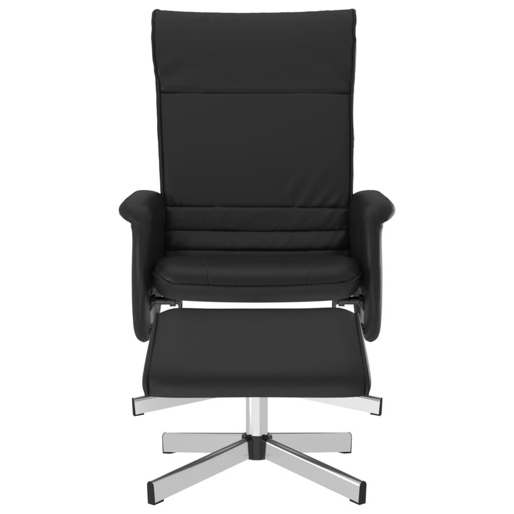 vidaXL Fauteuil inclinable avec repose-pied noir similicuir