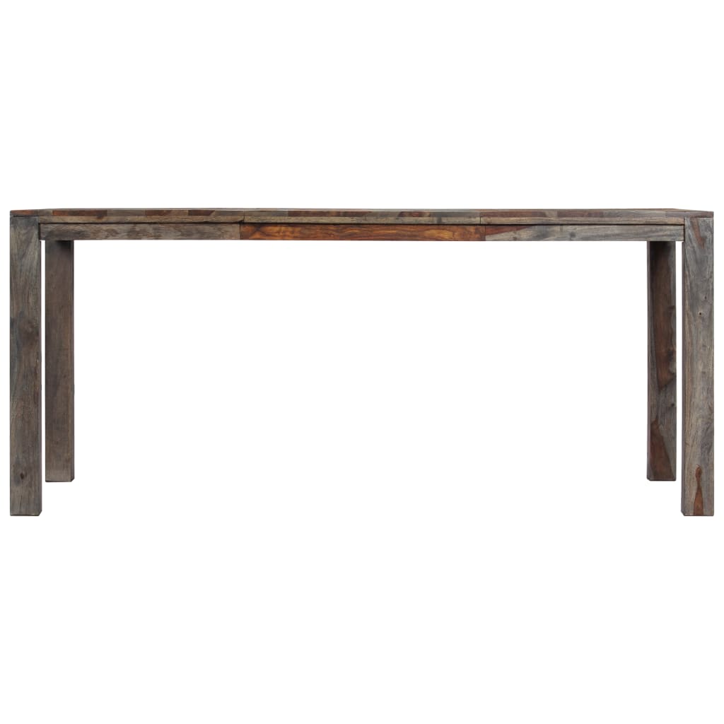 vidaXL Table à manger Gris 180x90x76 cm Bois massif