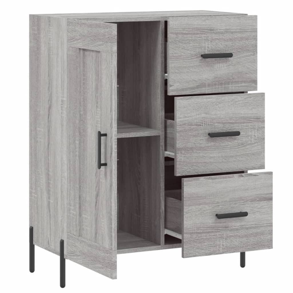 vidaXL Buffet sonoma gris 69,5x34x90 cm bois d'ingénierie