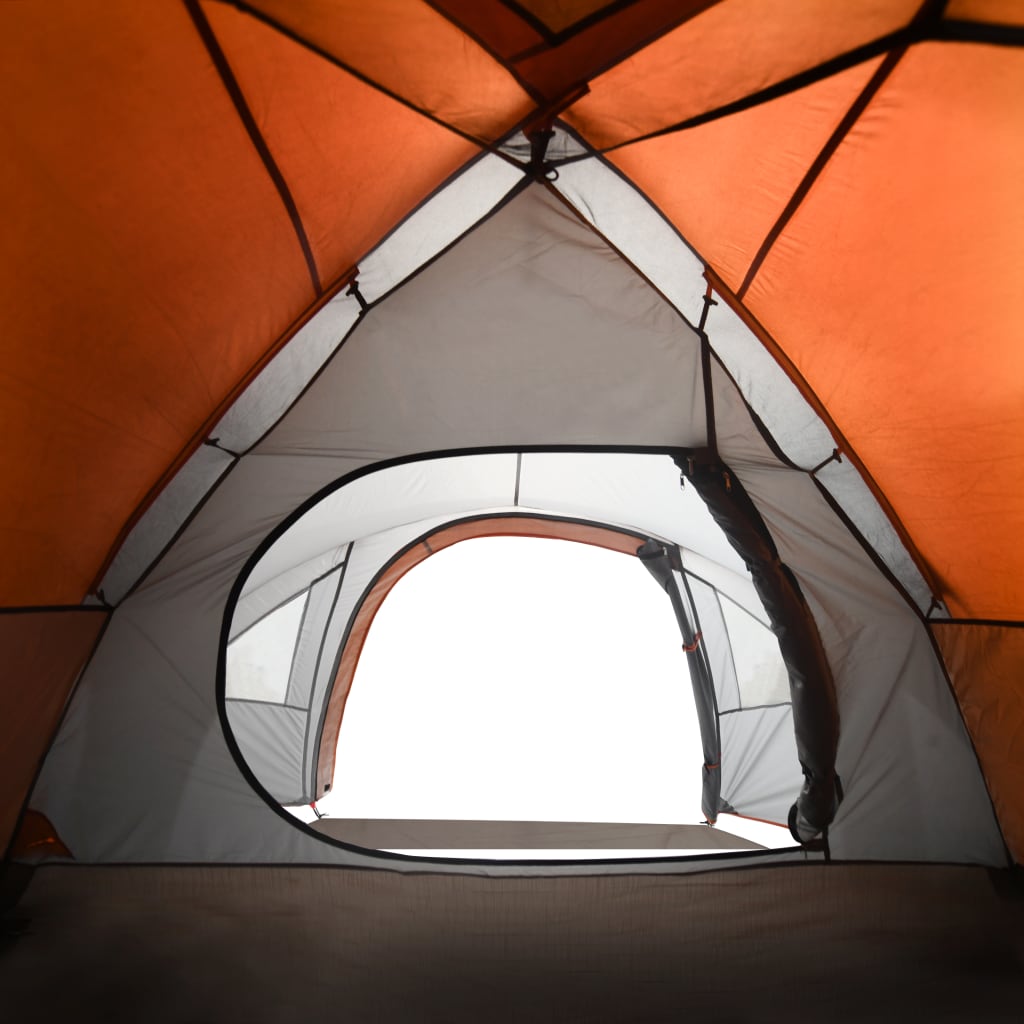 vidaXL Tente de camping à dôme 4 personnes orange imperméable