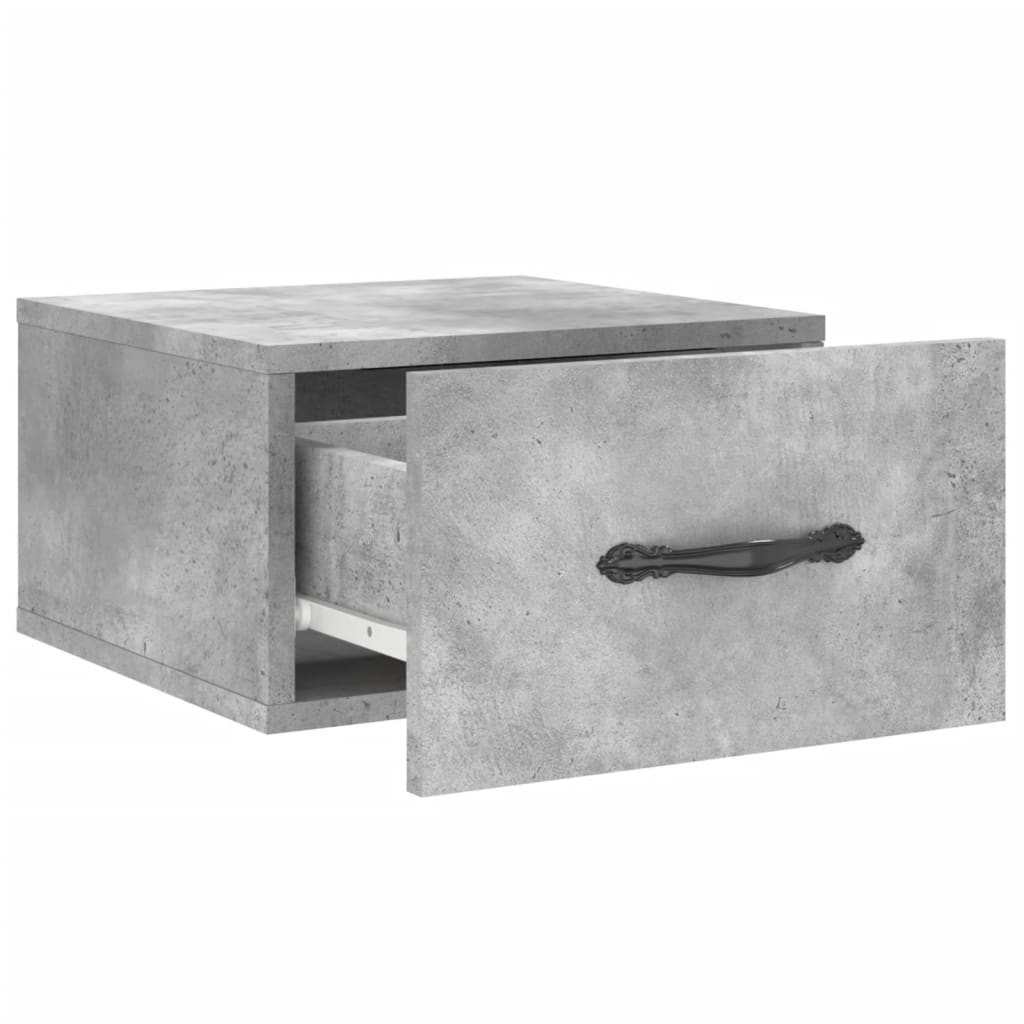 vidaXL Tables de chevet murales 2 pcs gris béton 35x35x20 cm