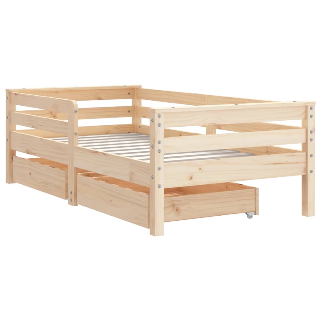 vidaXL Cadre de lit enfant avec tiroirs 70x140 cm bois de pin massif