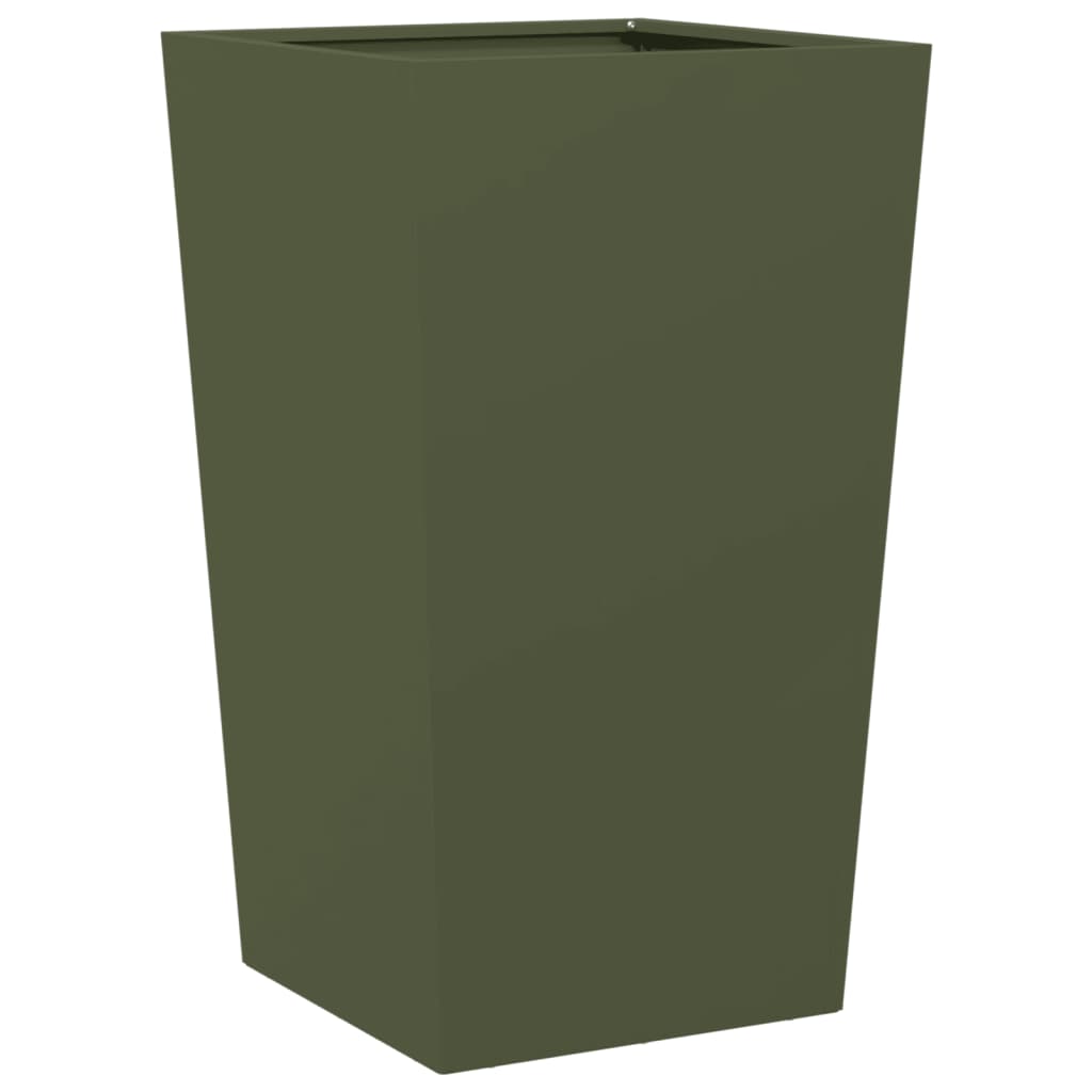 vidaXL Jardinières 2 pcs vert olive 45x45x75 cm acier