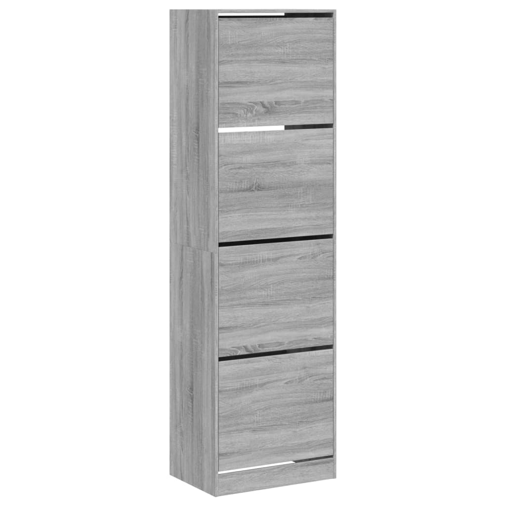 vidaXL Armoire à chaussures 4 tiroirs rabattables sonoma 60x42x204 cm