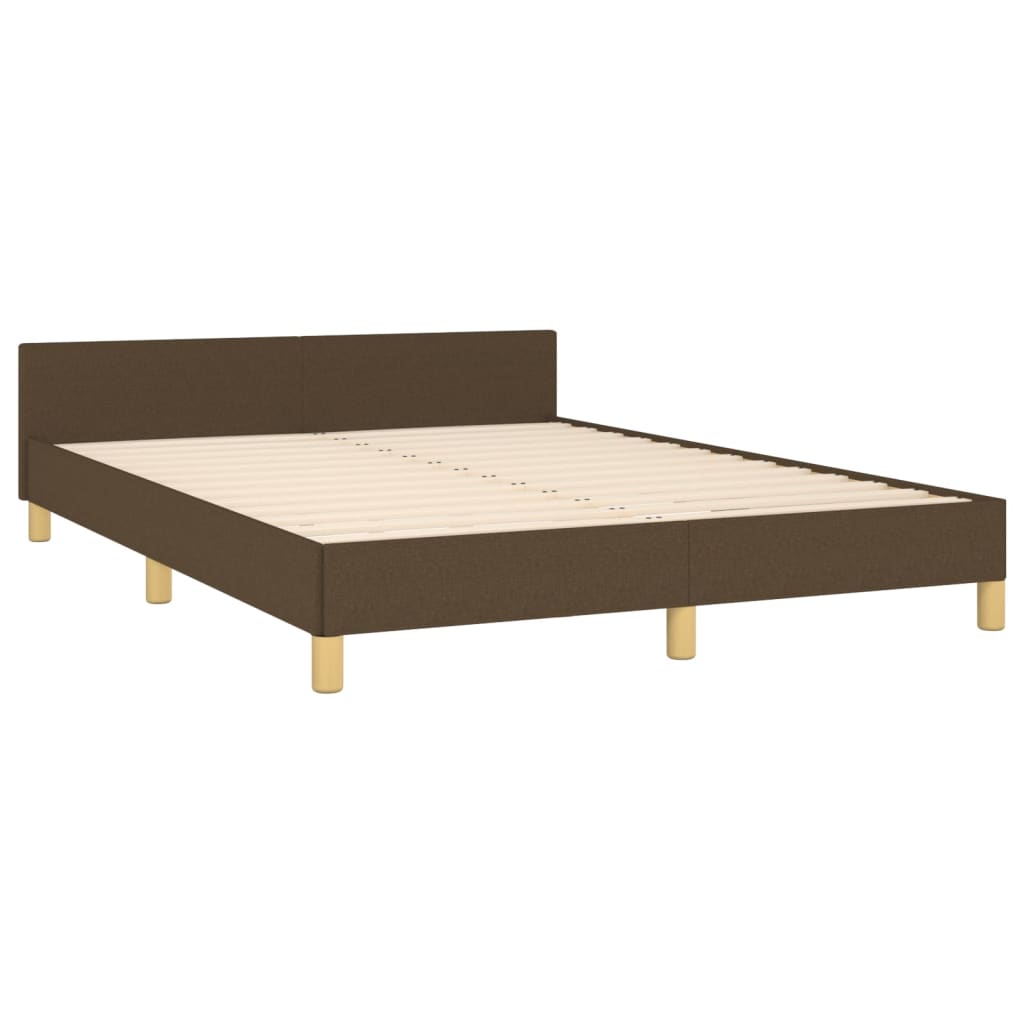 vidaXL Cadre de lit sans matelas marron foncé 140x200 cm tissu