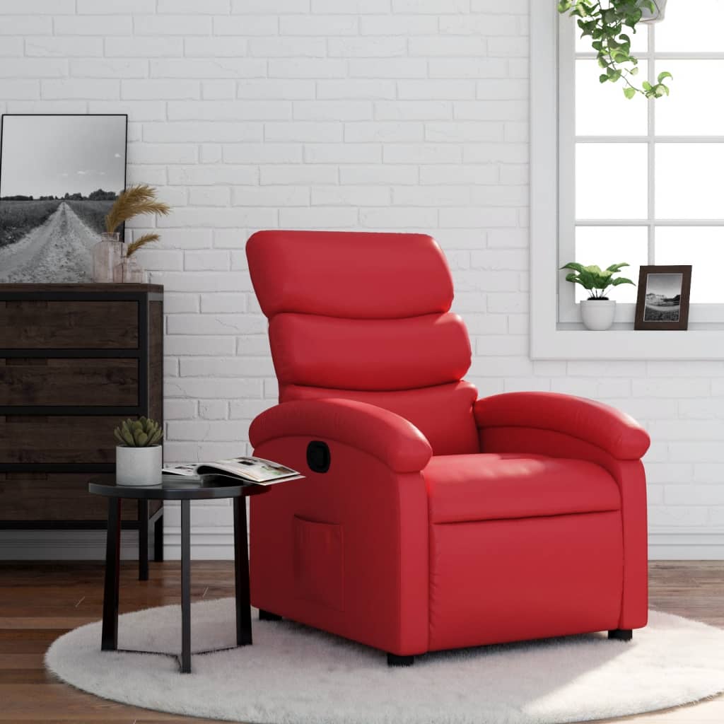 vidaXL Fauteuil inclinable Rouge Similicuir