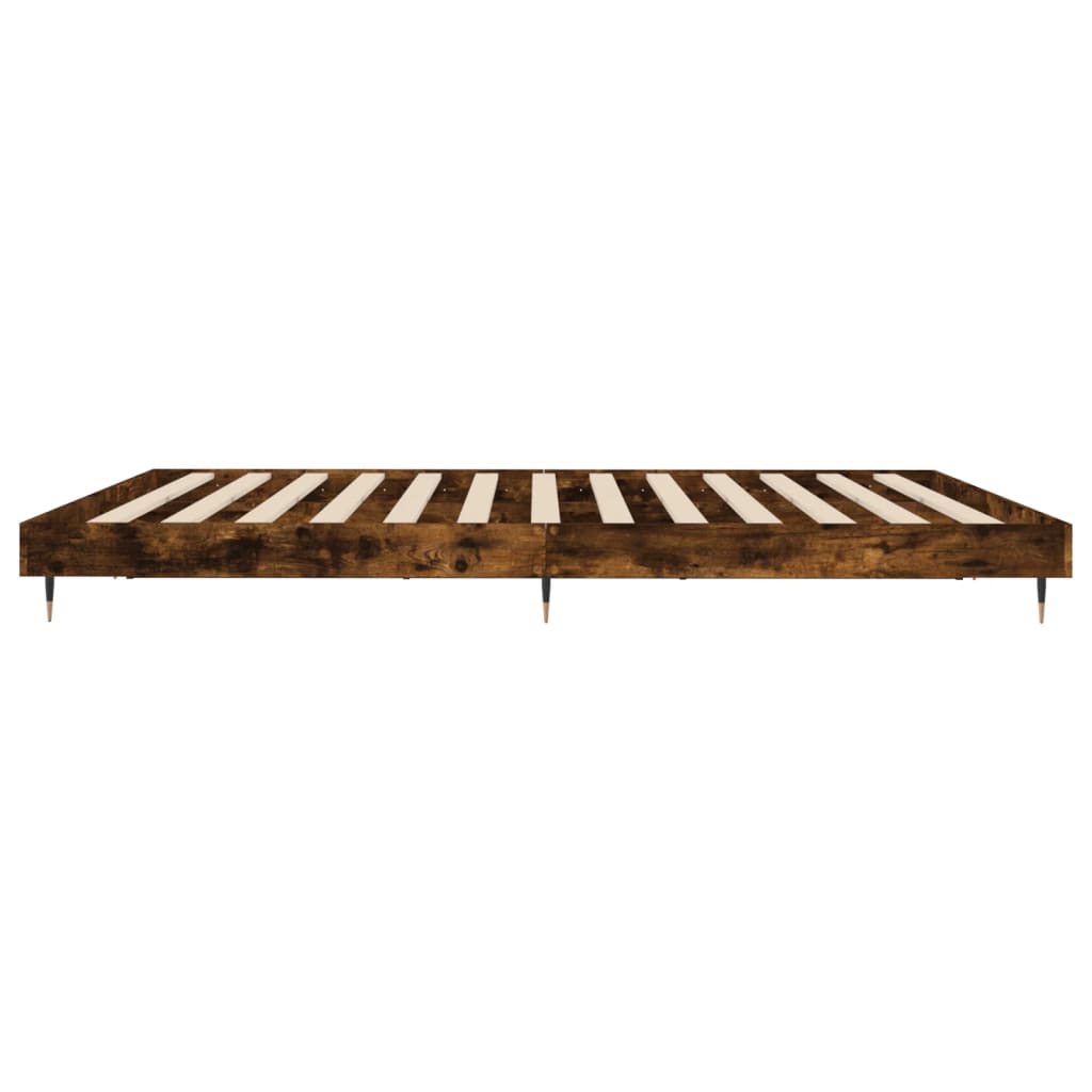 vidaXL Cadre de lit sans matelas chêne fumé 120x200 cm bois ingénierie