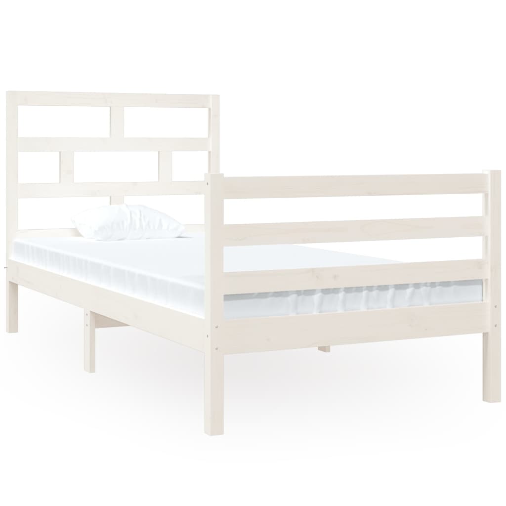 vidaXL Cadre de lit sans matelas blanc 90x190 cm bois massif