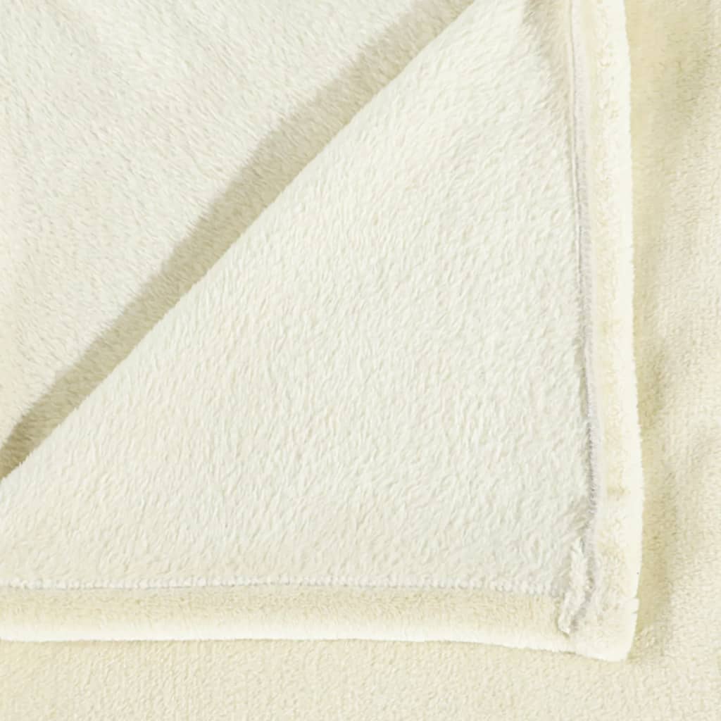 vidaXL Couverture crème 150x200 cm polyester