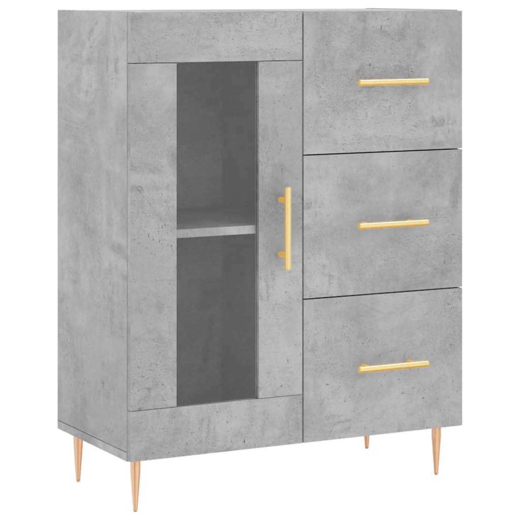 vidaXL Buffet haut Gris béton 69,5x34x180 cm Bois d'ingénierie